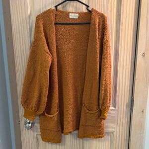 Dreamers Open-Front Cardigan in Burnt Orange